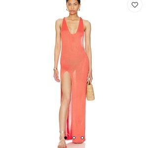 Chic Sleeveless Coral Maxi Dress